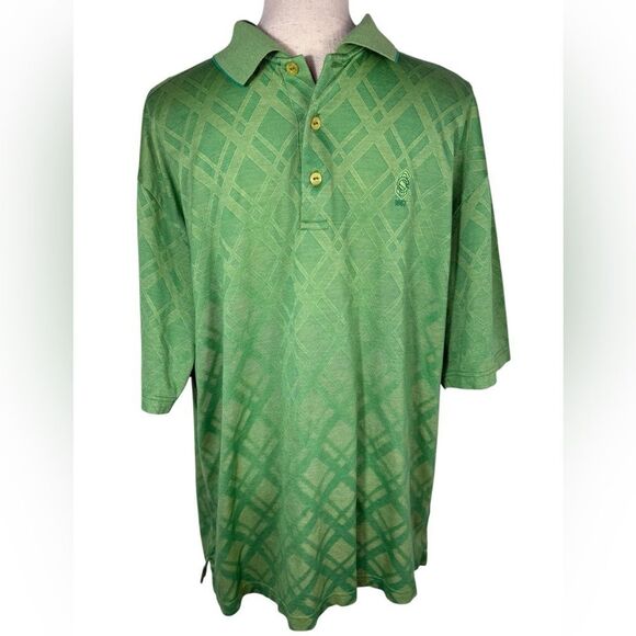 Bugatchi Uomo Men’s Green Egyptian Cotton Short Sleeve Polo Shirt - Picture 1 of 7